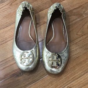 Tory Burch Gold Flats